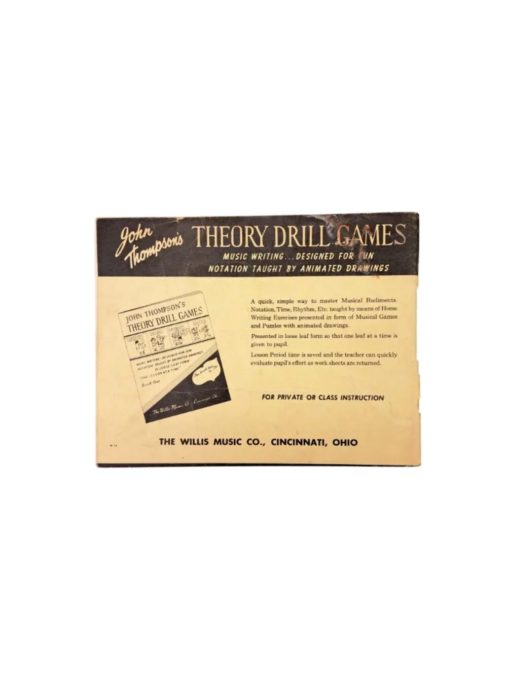 Vintage John Thompson's Easiest Piano Course Part One Music Book 1955 Instruct